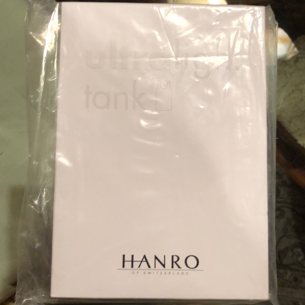 Hanro of Switzerland 100% ultralight cotton large white tank top
